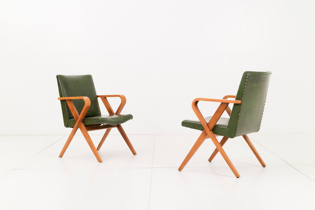Henry Glass Pair of Armchairs