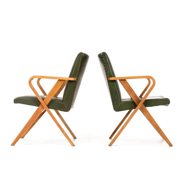 Henry Glass Pair of Armchairs
