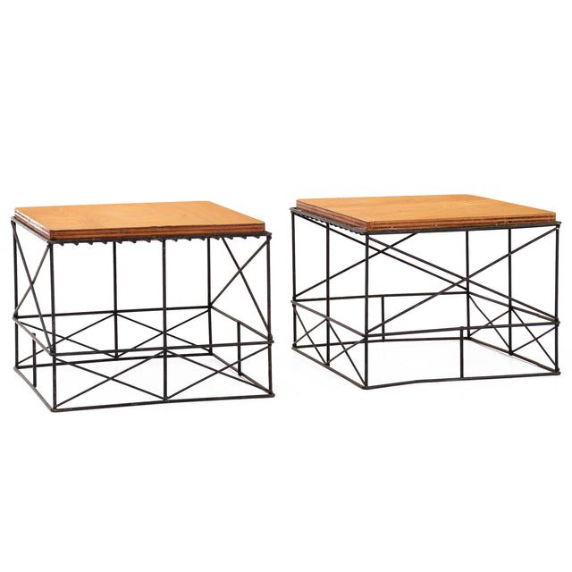 Charles and Ray Eames Style Pair of Side Tables