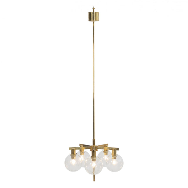 Hans-Agne Jakobsson Five Globe Pastoral Chandelier, c. 1965