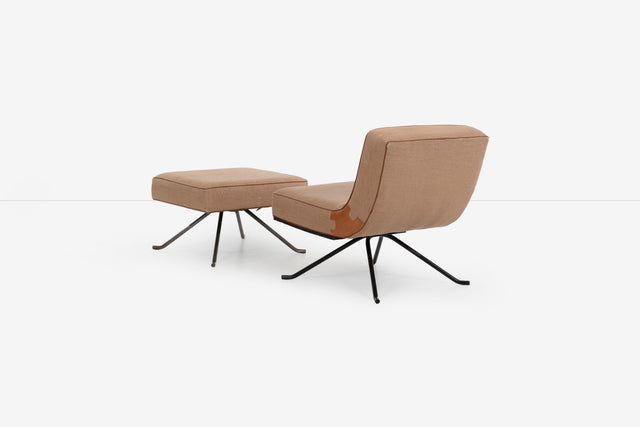 Ligne Roset Style Lounge Chair and Ottoman