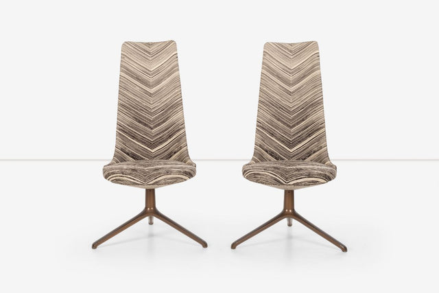 Osvaldo Borsani Set of Eight Unique High Back Dining Chairs for Tecno 1971