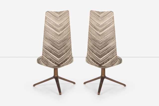 Osvaldo Borsani Set of Eight Unique High Back Dining Chairs for Tecno 1971