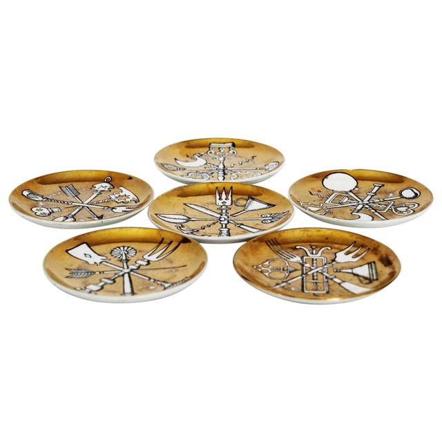 Set of Six Small Fornasetti Dishes